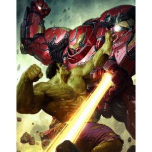 Marvel Comics Litografia Hulk vs Hulkbuster 46 x 61 cm - sin marco