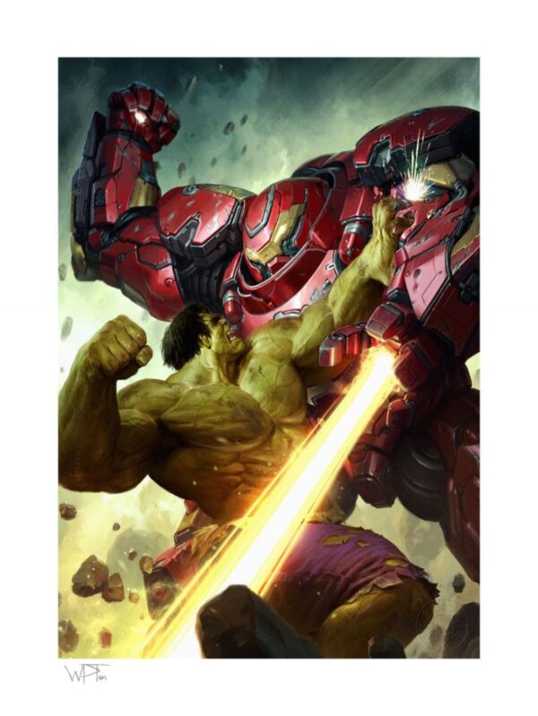 Marvel Comics Litografia Hulk vs Hulkbuster 46 x 61 cm - sin marco