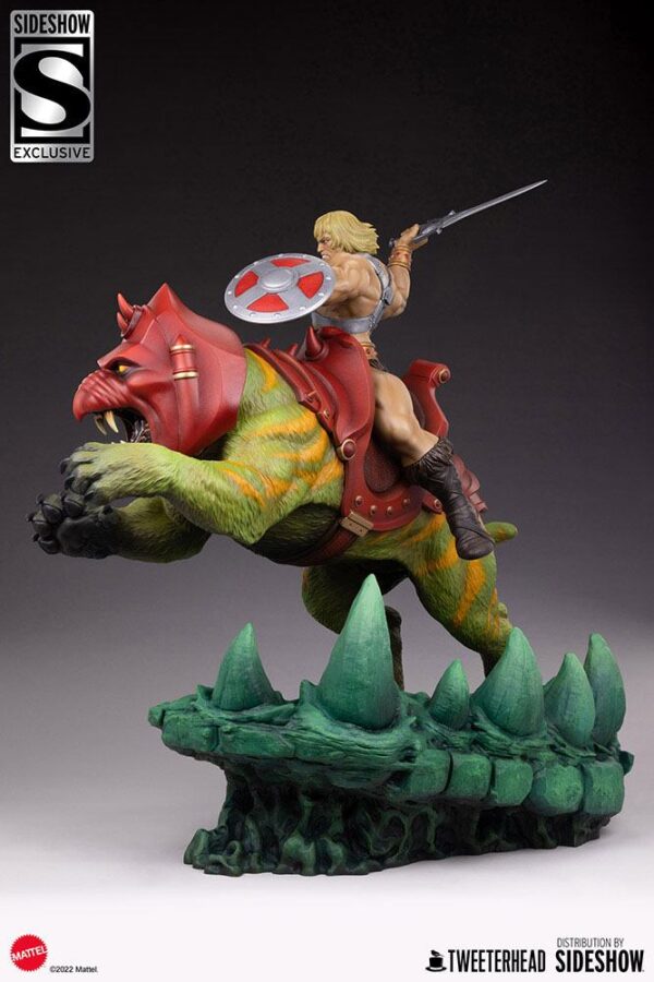 Masters of the Universe Estatua He-Man and Battle Cat Classic Deluxe 59 cm - Imagen 2